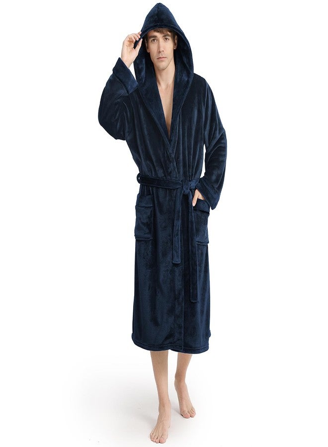 Yurhap Luxury Mens Robe with Hood, Ultra Cozy Fleece Bathrobe for Men, Plush Hooded Robe with Belt & 2 Pockets - Image 1